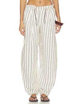 WeWoreWhat - Adjustable Waist Women's Drawstring Wide-Leg Palazzo Pants Ivory