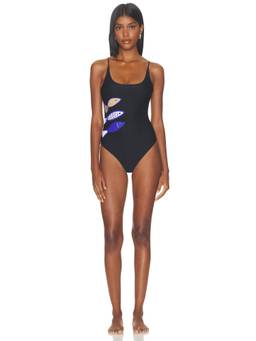 WeWoreWhat - Bungee Scoop Women's Pull-On One-Piece Swimsuit Black