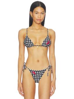 WeWoreWhat - Cooper Female Unpadded Tie-Up Bikini Top Black