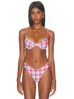 WeWoreWhat - Full Coverage Women's Underwire Bikini Top Blue