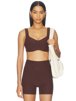 YEAR OF OURS - Stretch Isadora Women's Non-Padded Scoop Neck Sports Bra Brown