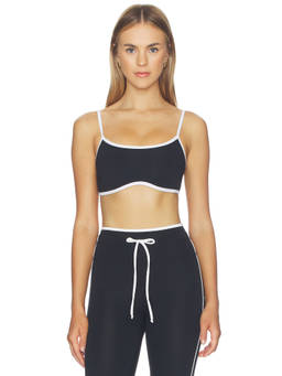 YEAR OF OURS - Monica Women's Non-Padded Pull-On Sports Bra Black & White
