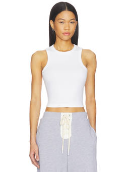 YEAR OF OURS - Racer Crop Women's Sleeveless Racer Back Tank Top White