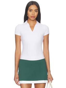 YEAR OF OURS - Studio Women's Fitted Polo Tee White