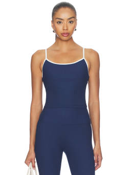 YEAR OF OURS - Ribbed Women's Wirefree Shelf Bra Sports Bra Navy Blue