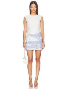 Yellow The Label - Mason Women's Linen Cinched Waist Mini Dress White