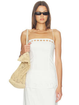 Yellow The Label - x REVOLVE Tems Women's Cut-Out Linen Tank Top White