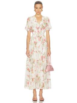 Yumi Kim - Farrah Women's Floral Print V-Neck Maxi Dress Ivory