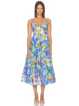 Yumi Kim - Marisco Women's Floral Printed Smocked Maxi Dress Blue
