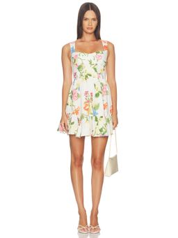 Yumi Kim - Women's Floral Print Bustier Mini Dress Ivory