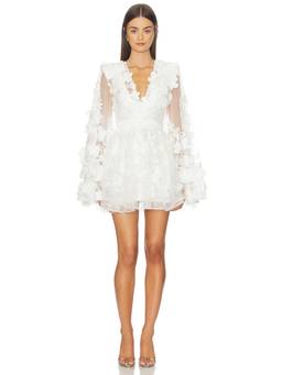 Zhivago - Isadora Women's 3D Floral Applique Tulle Mini Dress White