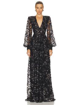 Zhivago - Dear Heart Women's Sequin Embellished V-Neck Maxi Dress Black