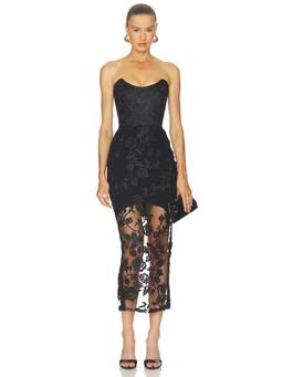 Zhivago - The Voice Returns Women's Strapless Lace Bodycon Midi Dress Black