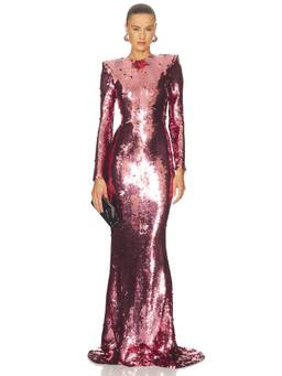 Zhivago - Past Returns Women's Sequin Back Zip Gown Mauve