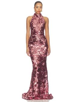 Zhivago - No More Songs Women's Sequin Halter Neck Gown Mauve