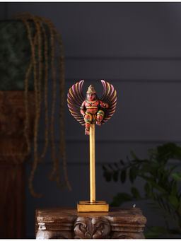 Revive Home - Wooden Whisper - Gandharva Sculpture on Stand
