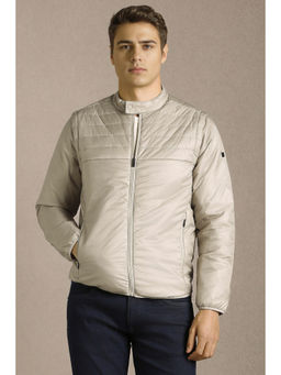 Louis Philippe - Men Casual Beige Solid Jacket