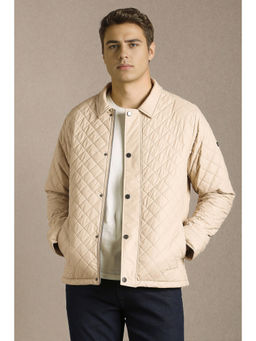 Louis Philippe - Men Casual Beige Solid Jacket