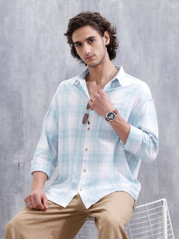 WROGN - Mens Boxy Fit Checkered Pattern Shirt