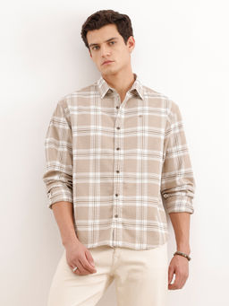 WROGN - Comfort Fit Check Khaki Shirt