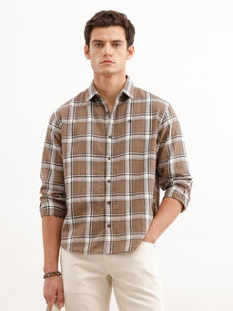 WROGN - Comfort Fit Checkered brown Shirt