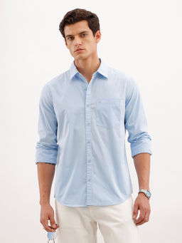 WROGN - Solid Slim Fit blue Shirt