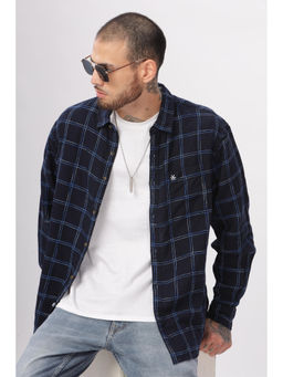 WROGN - Dual Checked Navy Blue Shirt