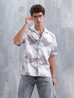 WROGN - Aop Printed Comfort Fit Resort Collar Shirt