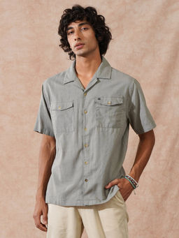 WROGN - Double Pocket Resort Collar Green Shirt