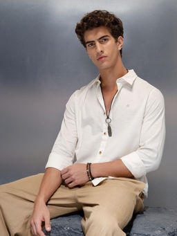 WROGN - Mens Slim Fit Maroon Casual Shirt
