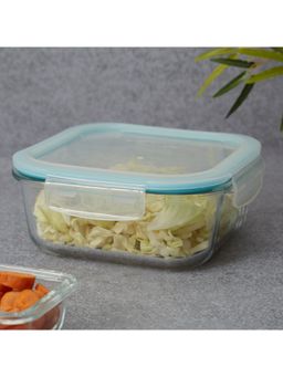 HomeTown - Robust Glass Square Container with PP Lid 1100 ml in Transparent