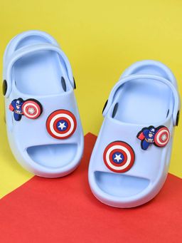 Yellow Bee - Marvel Captain America Sandals with Shield Charms for Boys - Blue