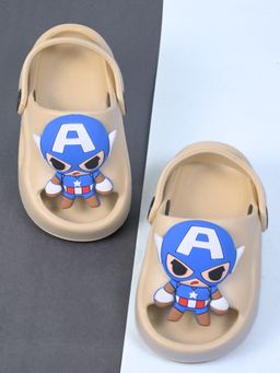 Yellow Bee - Marvel Captain America Sandals with Cartoon Charm for Boys - Beige