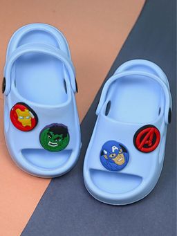 Yellow Bee - Marvel Avengers Character Sandals with Logo Charms for Boys - Blue
