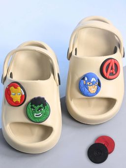 Yellow Bee - Marvel Avengers Character Sandals with Logo Charms for Boys - Beige