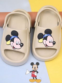 Yellow Bee - Disney Sweet & Trendy Mickey Mouse Face Sandals for Boys - Beige