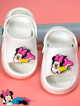 Yellow Bee - Disney Minnie Mouse Sandals with Rotating Charms for Girls - White