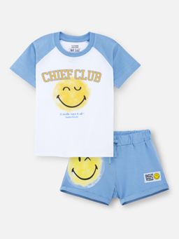 Napchief - Girls Chief Club Varsity Raglan Smileyworld T-Shirt with Shorts