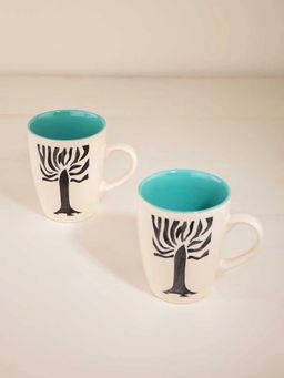 Freedom Tree - Tree Handpainted Ceramic Coffee Mug (Pack of 2)