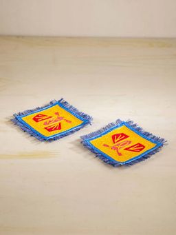 Freedom Tree - Moth Multi Colored Fabric Coaster (Pack of 2)