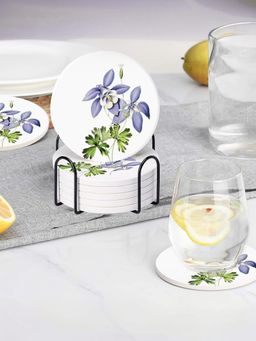 Ekhasa - Diatomite Coffee Tea Coasters with Cork Base & Steel Holder