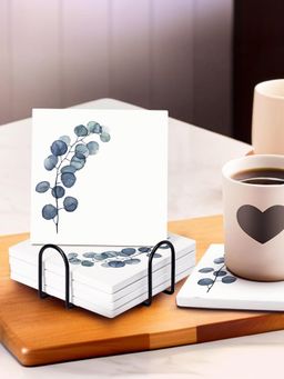 Ekhasa - Diatomite Coffee Tea Coasters with Cork Base & Steel Holder