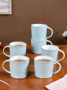 Nestasia - Ceramic Coffee Mugs Light Blue 300ml (Pack of 6)