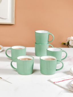 Nestasia - Ceramic Coffee Mugs Green 300ml (Pack of 6)
