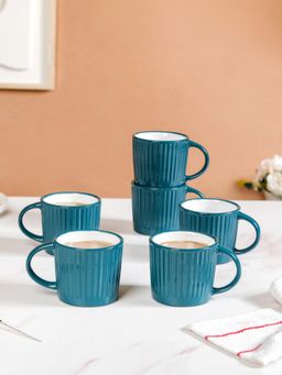 Nestasia - Ceramic Coffee Mugs Dark Green 300ml (Pack of 6)