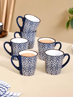 Nestasia - Ceramic Tea Cups Navy Blue 250ml (Pack of 6)