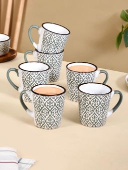 Nestasia - Ceramic Tea Cups Sage Green 250ml (Pack of 6)