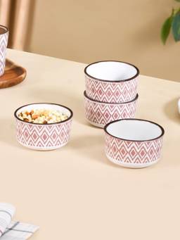 Nestasia - Ceramic Small Bowl Pink 200ml (Pack of 4)