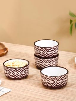 Nestasia - Ceramic Small Bowl Brown 200ml (Pack of 4)