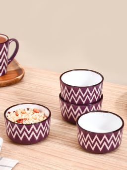 Nestasia - Ceramic Small Bowl Purple 200ml (Pack of 4)